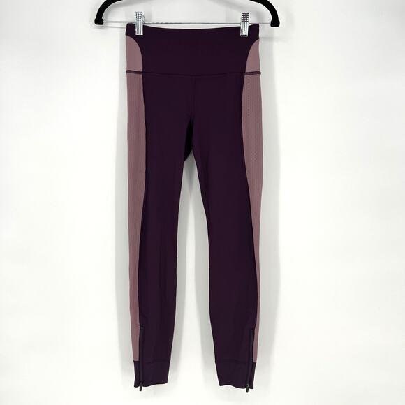 ATHLETA Allyson Felix Legend Mesh 7/8 Tight Agate Purple Pant Women's X-Small - Picture 1 of 13